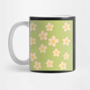 Sad happy flower pattern in key lime Mug